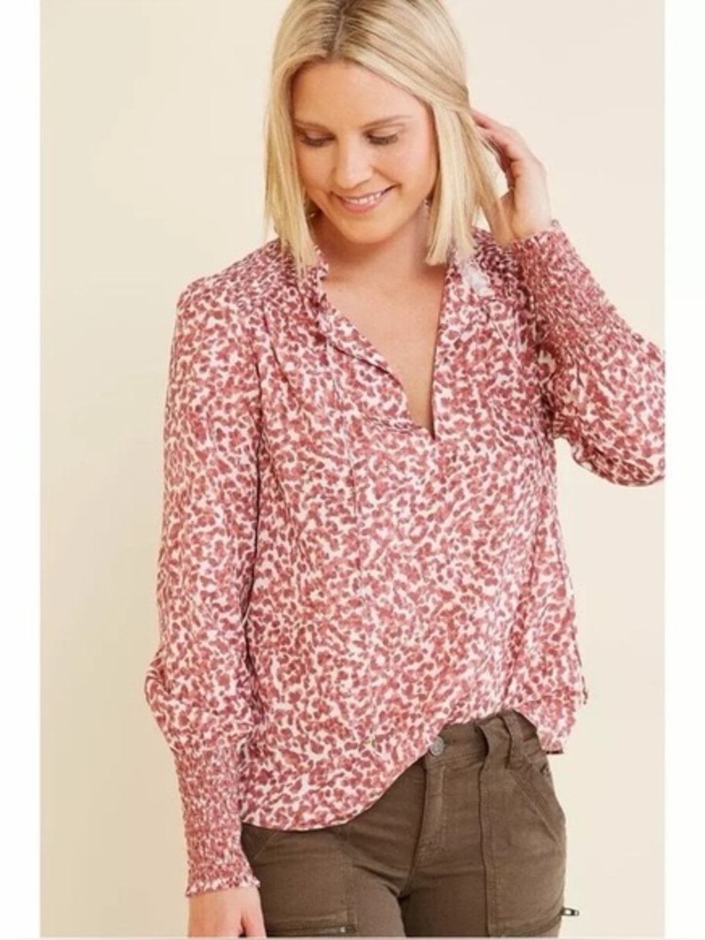 Marie Oliver Kate Smocked Blouse Size S